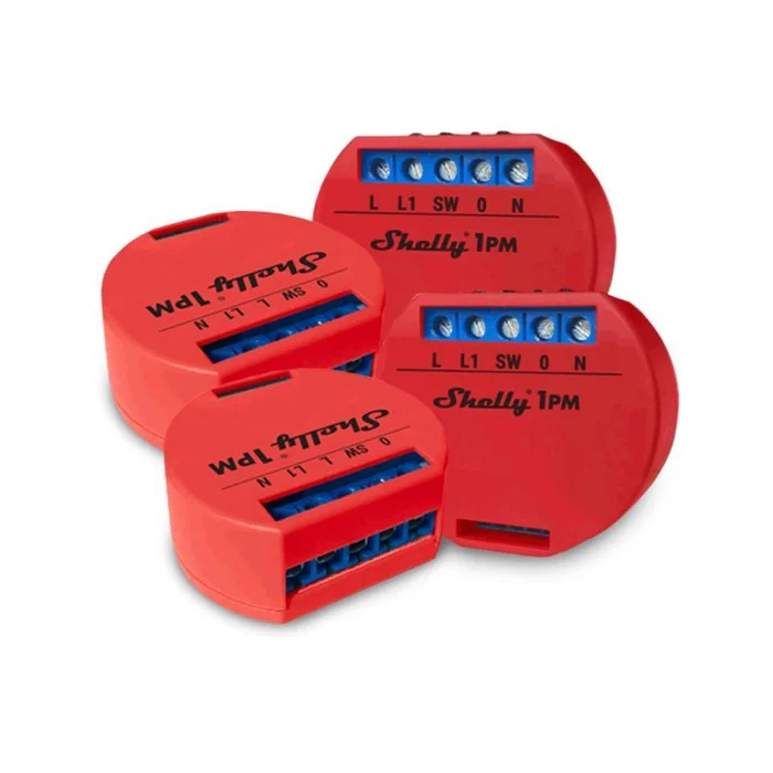 Shelly 1PM Schaltaktor mit Leistungsmessung – 4er Set