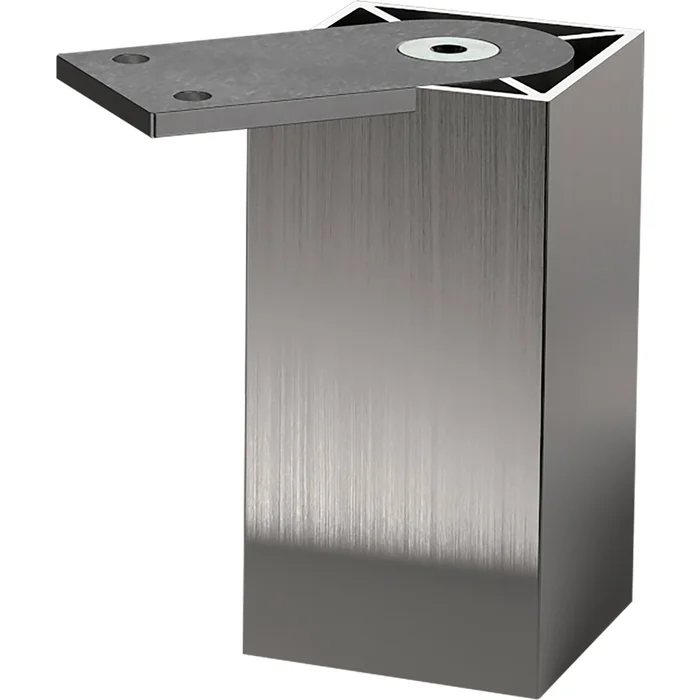 Sockelfuß Capri 50 100 mm Aluminium Edelstahl-Effekt