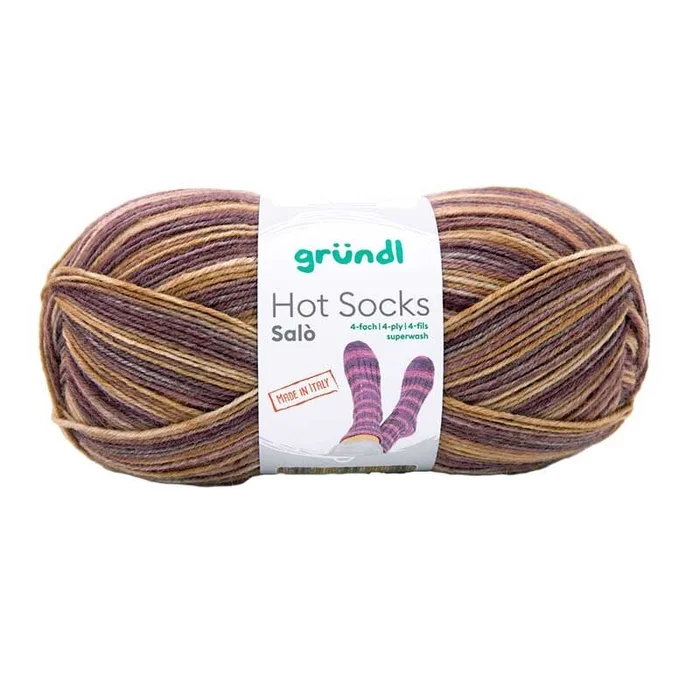 Sockenwolle Hot Socks Salò, 4-fach (mittelbraun- nussbraun)