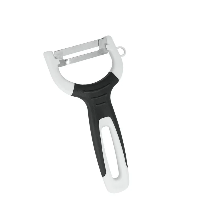 Sparschäler, horizontal, Edelstahlklinge, PP (inox/schwarz/weiß)