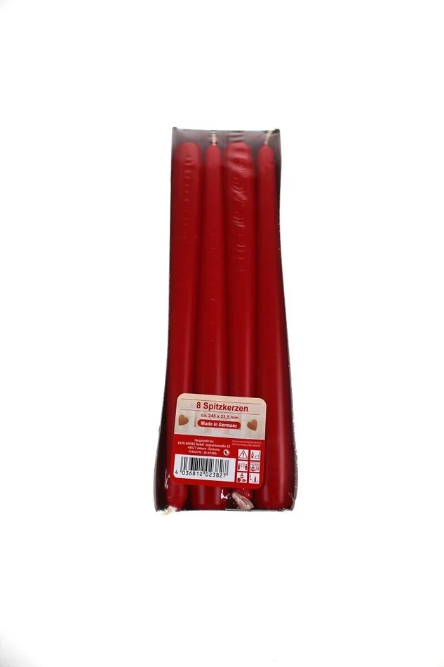 Spitzkerzen, Ø 23,5 x 245 mm, 8 St. (rot)