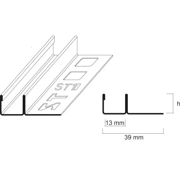 ST-Profile U-Profil mit Verlegeschenkel 8 mm Länge 2,5 m