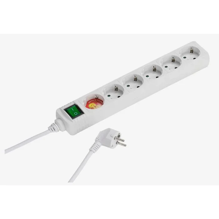Steckdosenleiste 6-fach mit Schalter Stecker Mehrfachsteckdose Weiß 1,4m Stecker