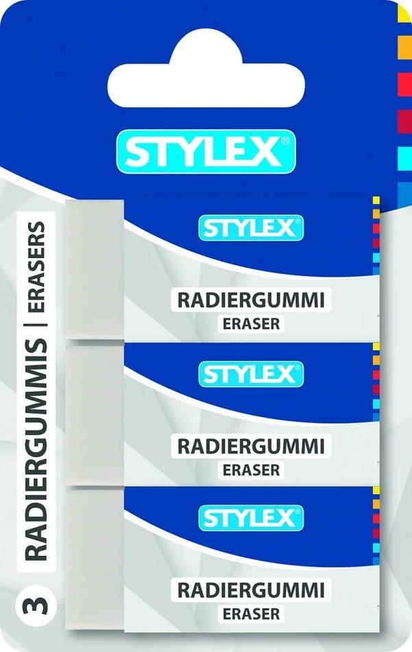 STYLEX Radiergummi, 3 Stück (weiß)