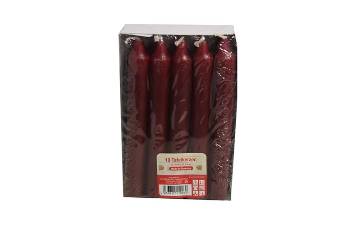 Tafelkerzen Ø 2,1 x 17,5 cm, 10 St. (bordeaux)