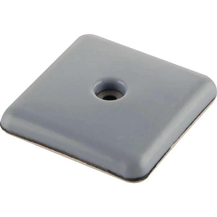 Teflongleiter mit Schraube quadratisch, 35×35 mm, Höhe 8 mm, graublau