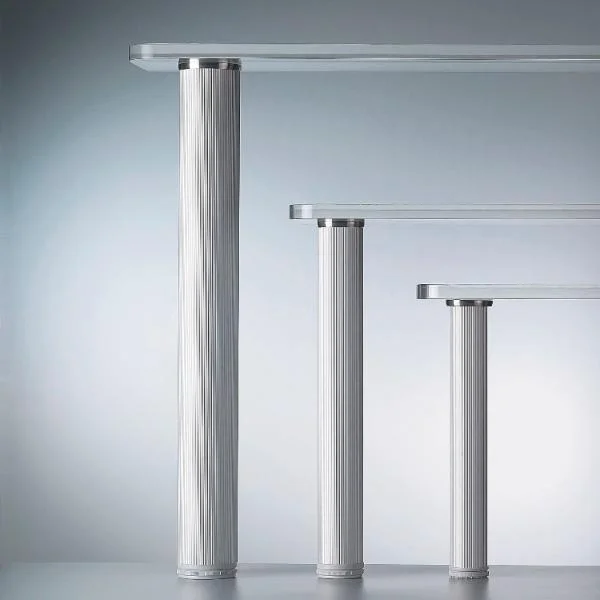 Tischfuß-Adapterscheibe ø 60 mm, Edelstahl mit Befestigungsteil