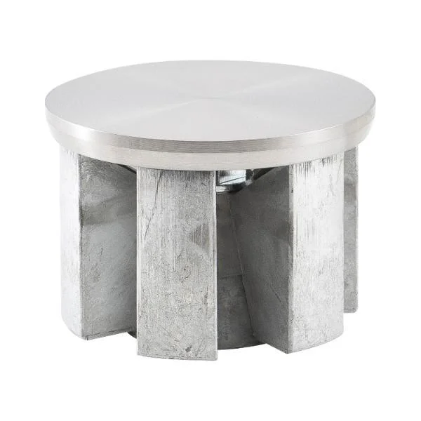 Tischfuß-Adapterscheibe ø 80 mm, Edelstahl mit Befestigungsteil