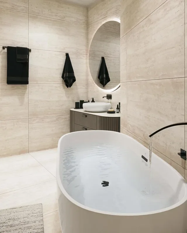 Travertin Beige Fliesen Feinsteinzeug 60×120 cm Home