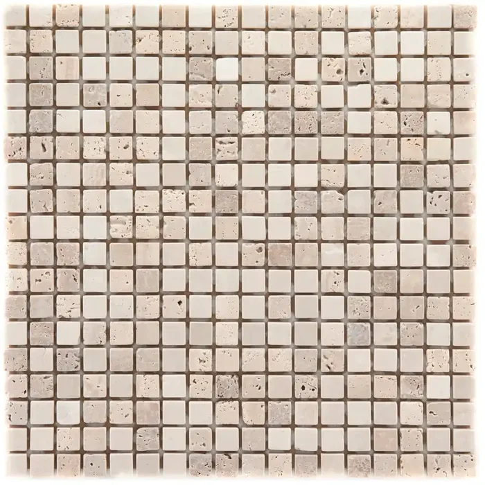 Travertino Beige Mix getrommelt Mosaik – – 30,5×30,5
