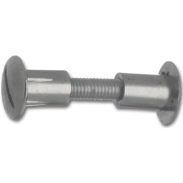 Verbindungsschraube – M5, Schlitz, ø8, Holzstärke 35-38, Zink vernickelt