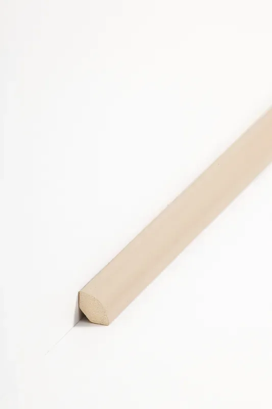 Viertelstableiste Abachi 14 x 14 mm lackiert beige