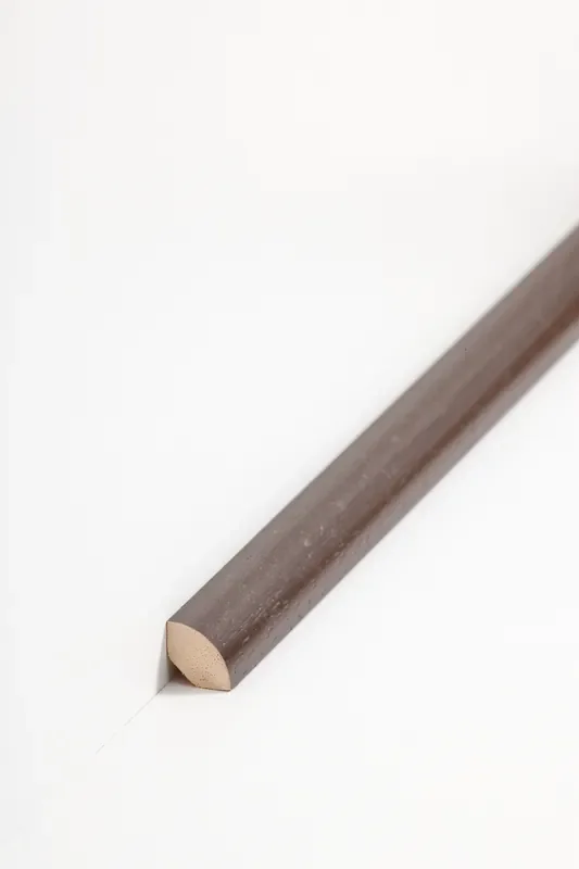 Viertelstableiste Abachi 14 x 14 mm lackiert dunkelbraun