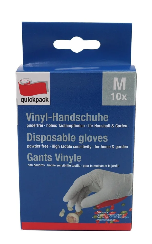 Vinyl-Einmalhandschuhe, 10 St., extra dünn, Gr. M (weiß)