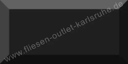 Vives Mugat negro Wandfliese 10×20 cm schwarz glänzend mit Facette