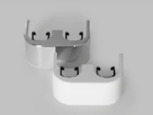 Vono Design-Abdeckrosette für Zweirohrhahnblock verchromt