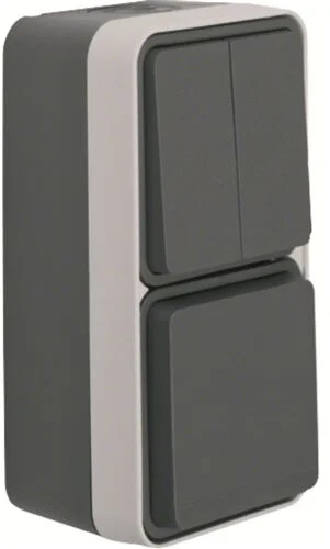 W.1 IP55 SSD+WSS Kombination senkrecht grau/lichtgrau matt