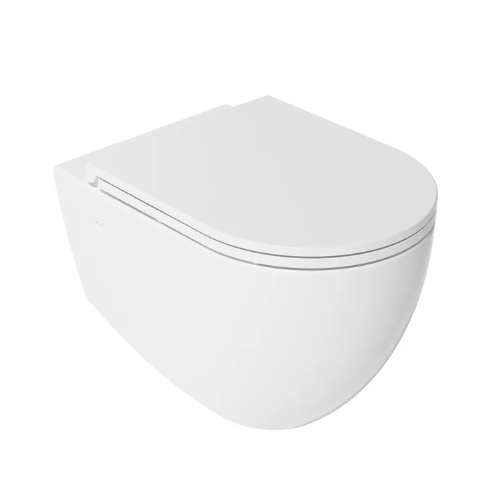 Wand-WC Rimfree White QBad Art – mit Soft-Close-Sitz