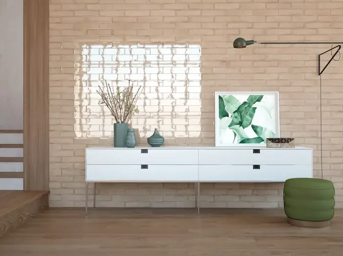 Wandfliese Glam Hellbraun 7,5x30cm