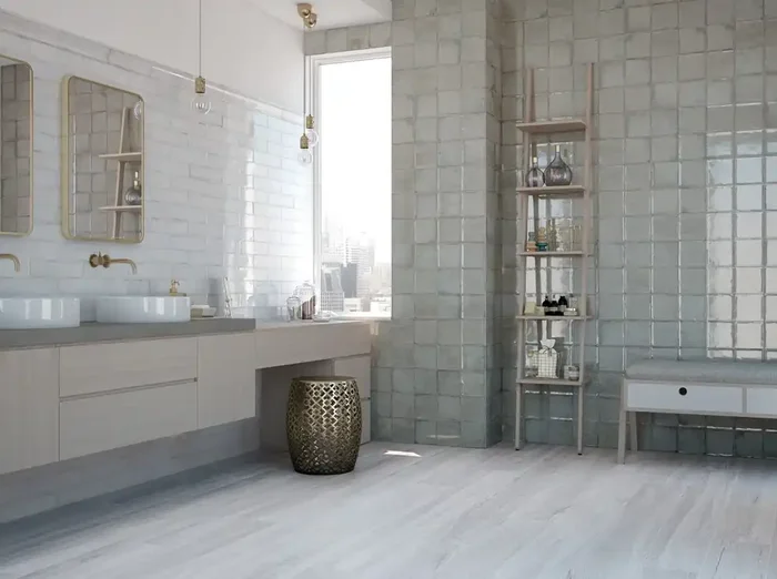 Wandfliese Glam Weiß 7,5x30cm