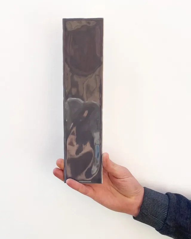 Wandfliese Vintage Graphit glänzend 7,5×30 cm