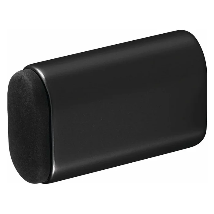 Wandtürpuffer oval, Aluminium schwarz eloxiert, Länge 60 mm