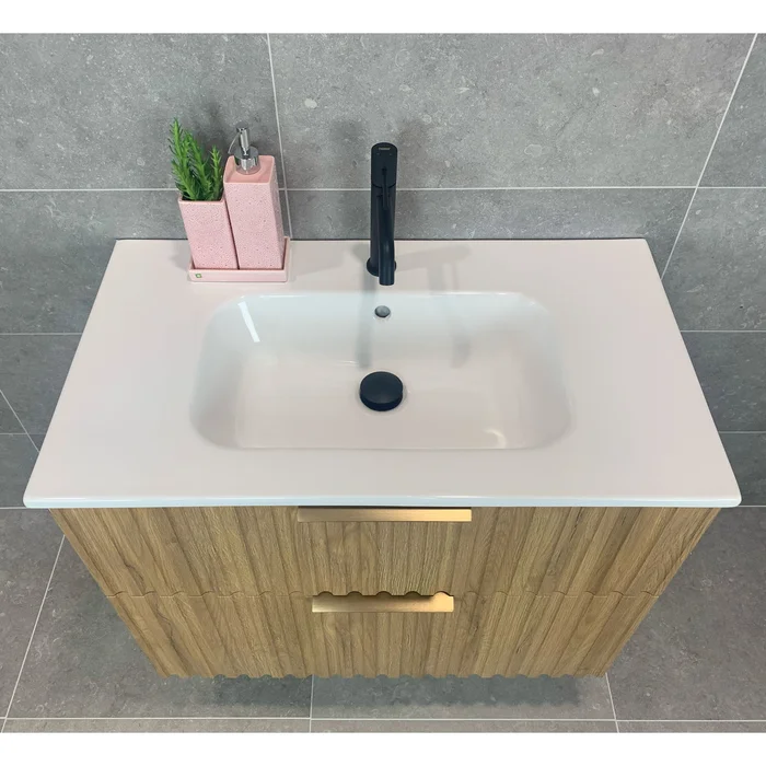 Waschbecken Weiß 80 x 46 cm QBad Premium