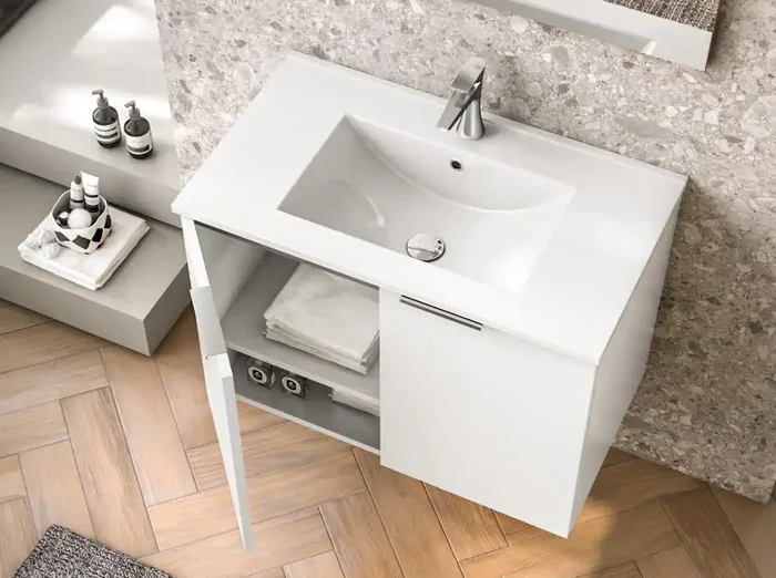 Waschtisch Keramik Weiß 71x46cm (B/T) Einzelbecken