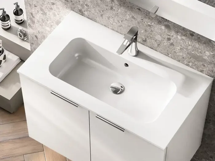 Waschtisch Tecnoplan Weiß 71x46cm (B/T) Einzelbecken