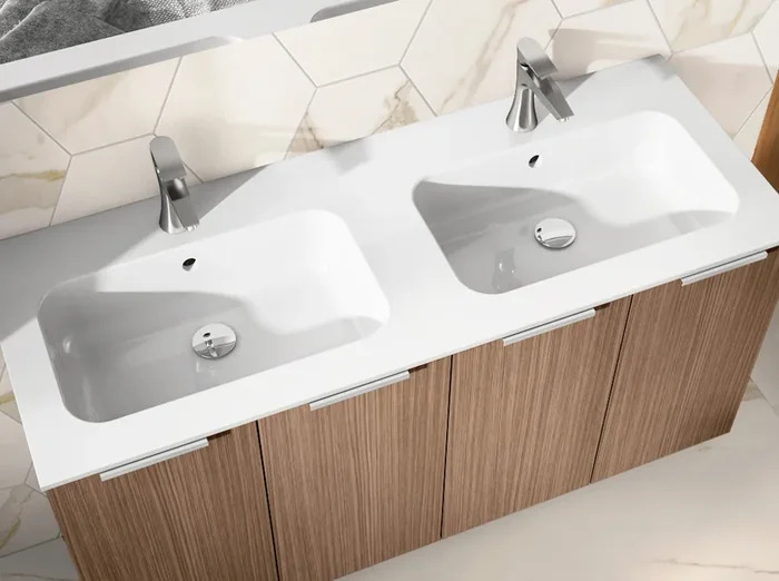 Waschtischunterschrank LIGHT Rovere Tabacco 120x56x45cm (B/H/T)