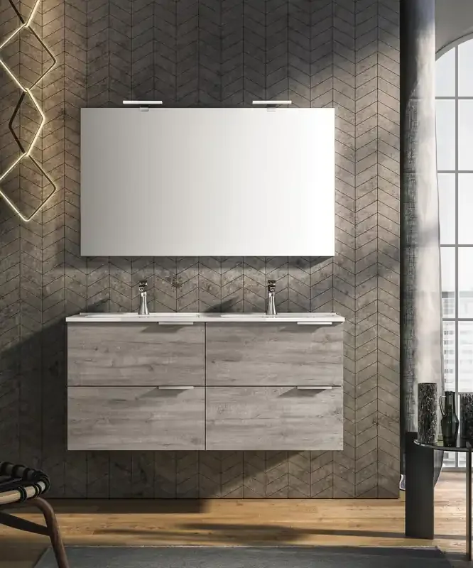 Waschtischunterschrank SUN Rovere Cenere 120x56x45cm (B/H/T)