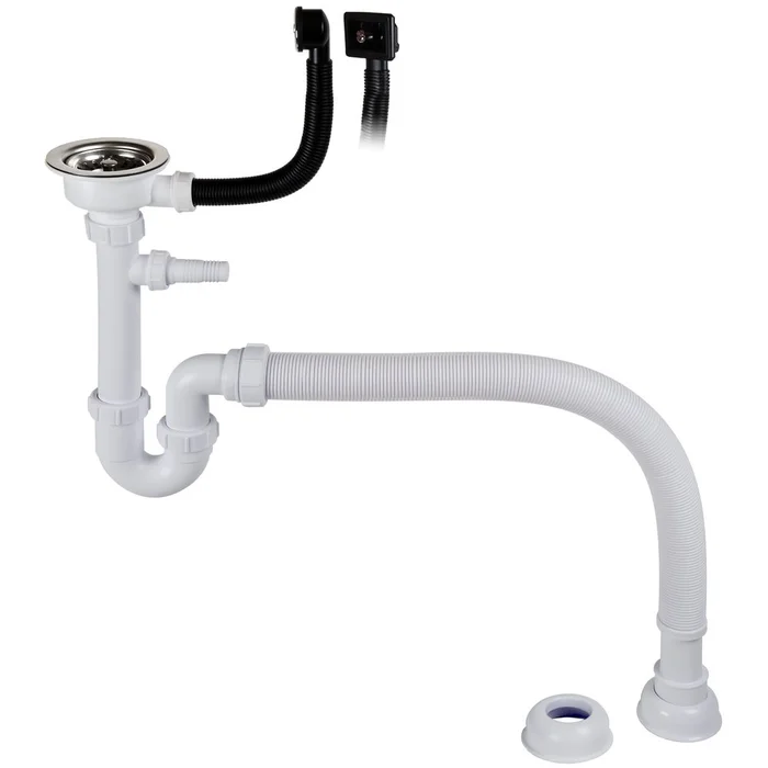 Wasserschleuse Gelia 1 ho mit Korbventil und Überlauf für Spüle