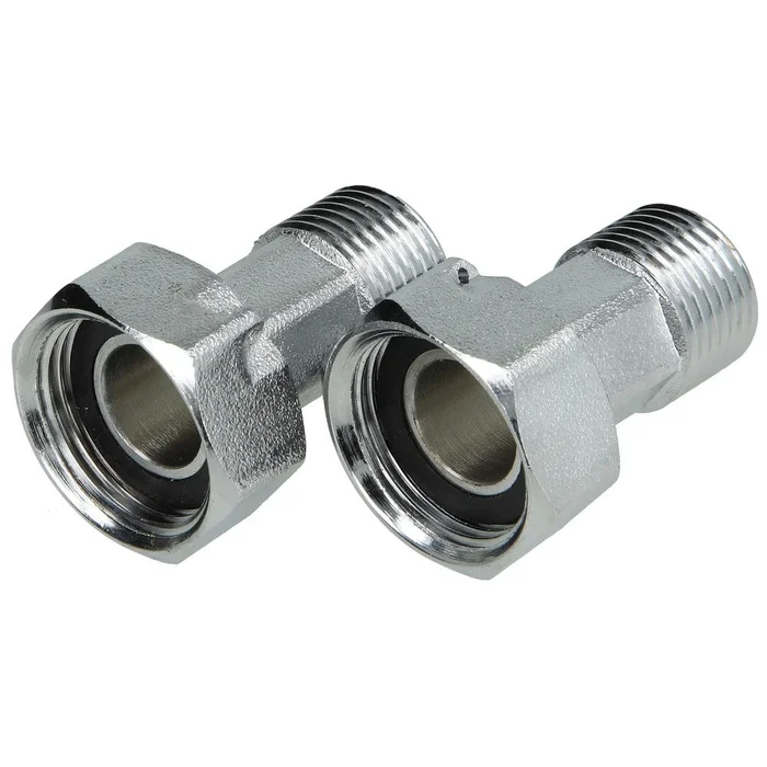 Wasserzählerverschraubung 1/2″ AG x 3/4″ ÜWM Messing verchromt VPE 2Stk