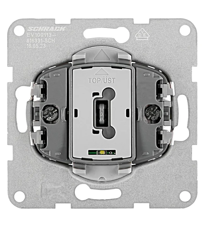 Wechselschalter-Einsatz mit Orientierungslicht, Steckklemmen