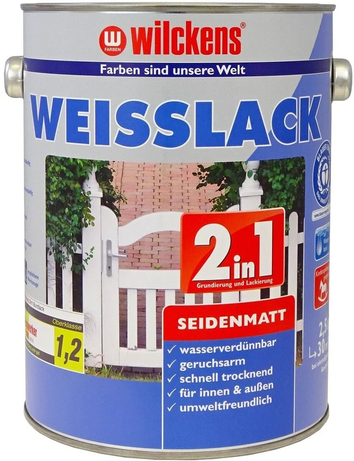 Wilckens Weisslack 2in1 seidenmatt, 2,5 L (weiß)