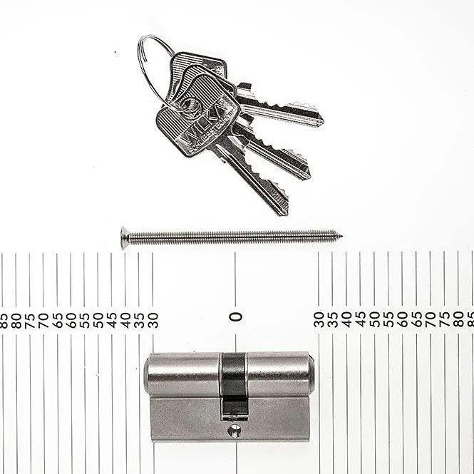 WILKA Profilzylinder 26/30 matt vern. 1481.000001, mit 3 Schlüsseln