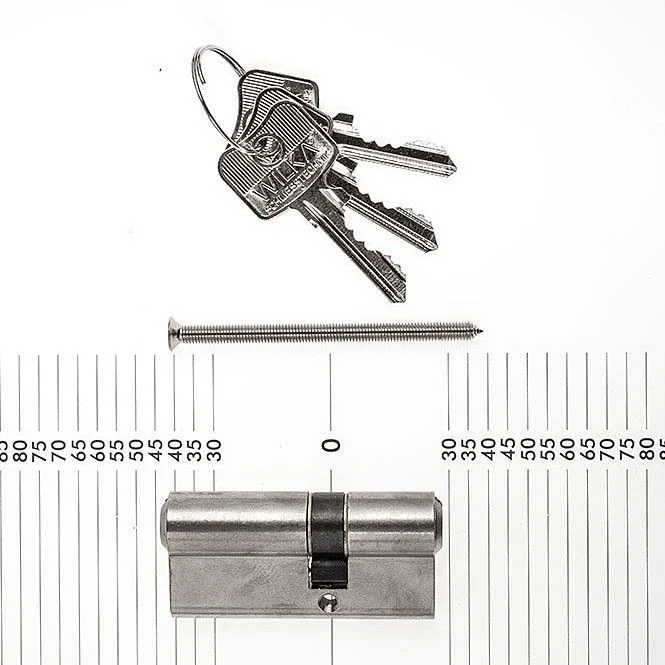 WILKA Profilzylinder 26/40 matt vern. 1483.000002, mit 3 Schlüsseln