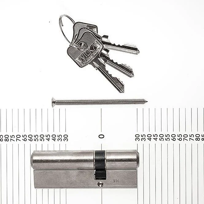 WILKA Profilzylinder 30/55 matt vern. 1463.000007, mit 3 Schlüsseln