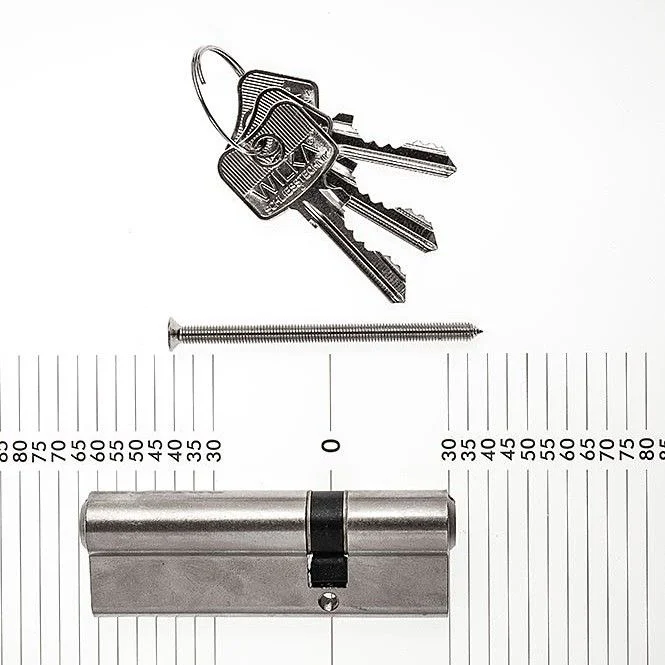 WILKA Profilzylinder 30/60 matt vern. 1463.000008, mit 3 Schlüsseln