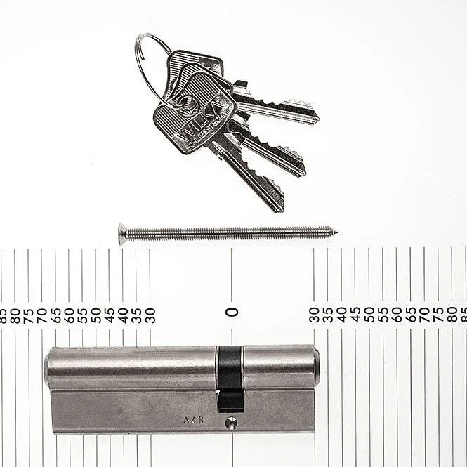 WILKA Profilzylinder 30/65 matt vern. 1463.008989, mit 3 Schlüsseln