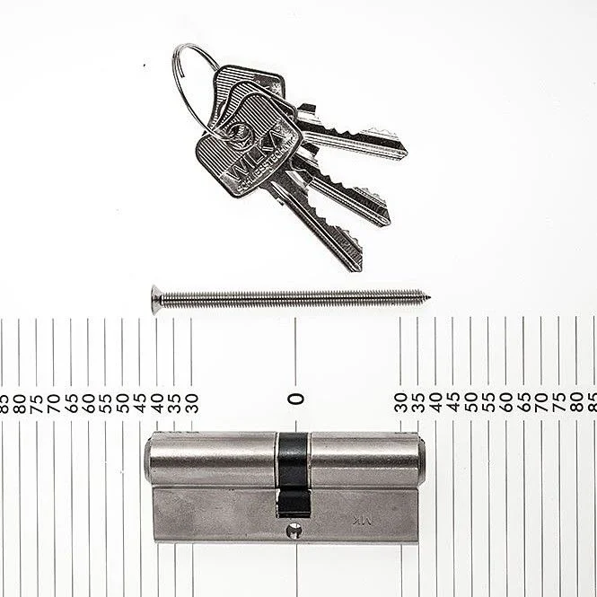 WILKA Profilzylinder 35/40 matt vern. 1463.000010, mit 3 Schlüsseln