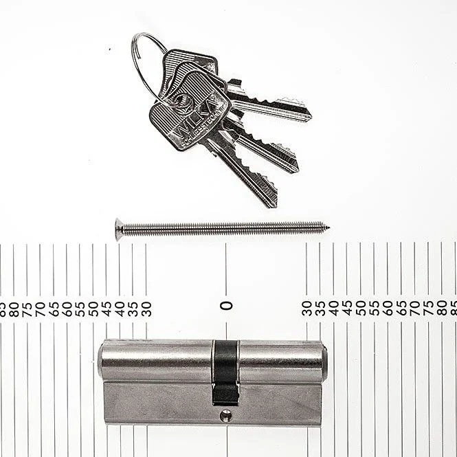 WILKA Profilzylinder 35/45 matt vern. 1463.000011, mit 3 Schlüsseln