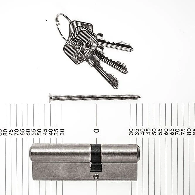 WILKA Profilzylinder 35/55 matt vern. 1463.000013, mit 3 Schlüsseln