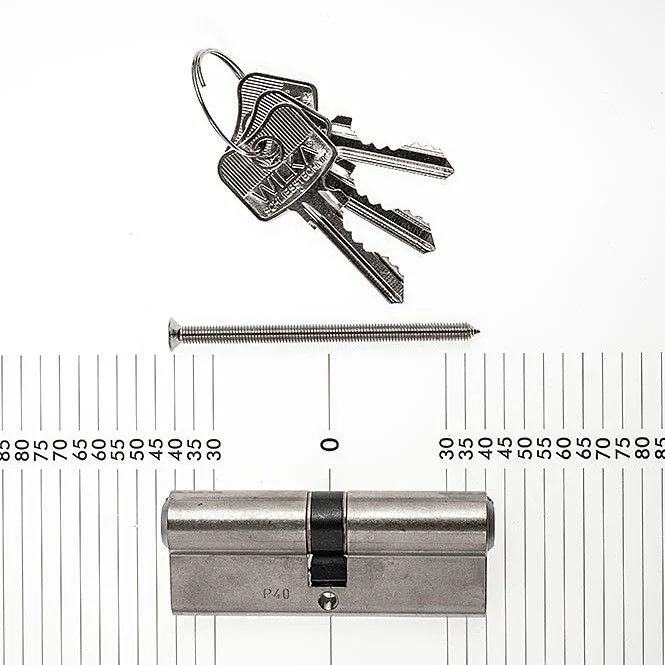 WILKA Profilzylinder 40/40 matt vern. 1463.000015, mit 3 Schlüsseln