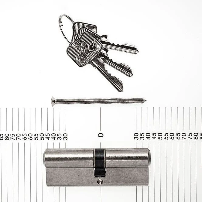 WILKA Profilzylinder 40/45 matt vern. 1463.000016, mit 3 Schlüsseln