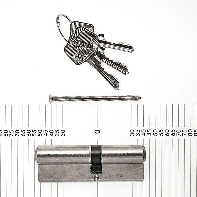 WILKA Profilzylinder 40/50 matt vern. 1463.000017, mit 3 Schlüsseln