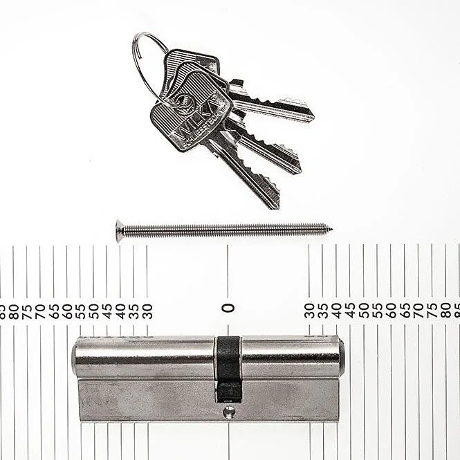 WILKA Profilzylinder 40/55 matt vern. 1463.000019, mit 3 Schlüsseln