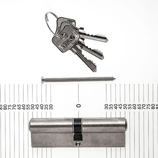 WILKA Profilzylinder 50/50 matt vern. 1463.000024, mit 3 Schlüsseln