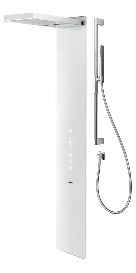 WimTec OCEAN P11 Elektronisches Duschpaneel, 12 V, glas weiß