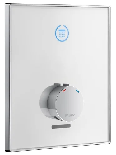 WimTec OCEAN S6 Elektronische Duscharmatur, 12 V, glas weiß
